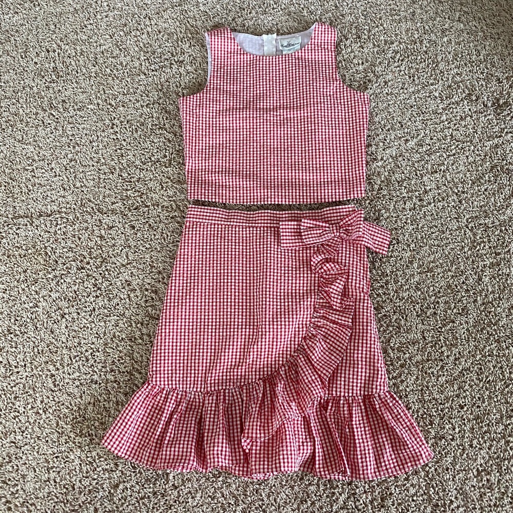 Red checkered 2-piece set